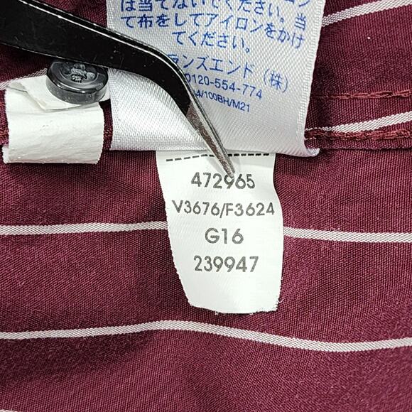 Lands End Top Womens 22W Burgundy White Striped Popover No Iron Supima Cotton - Picture 7 of 10